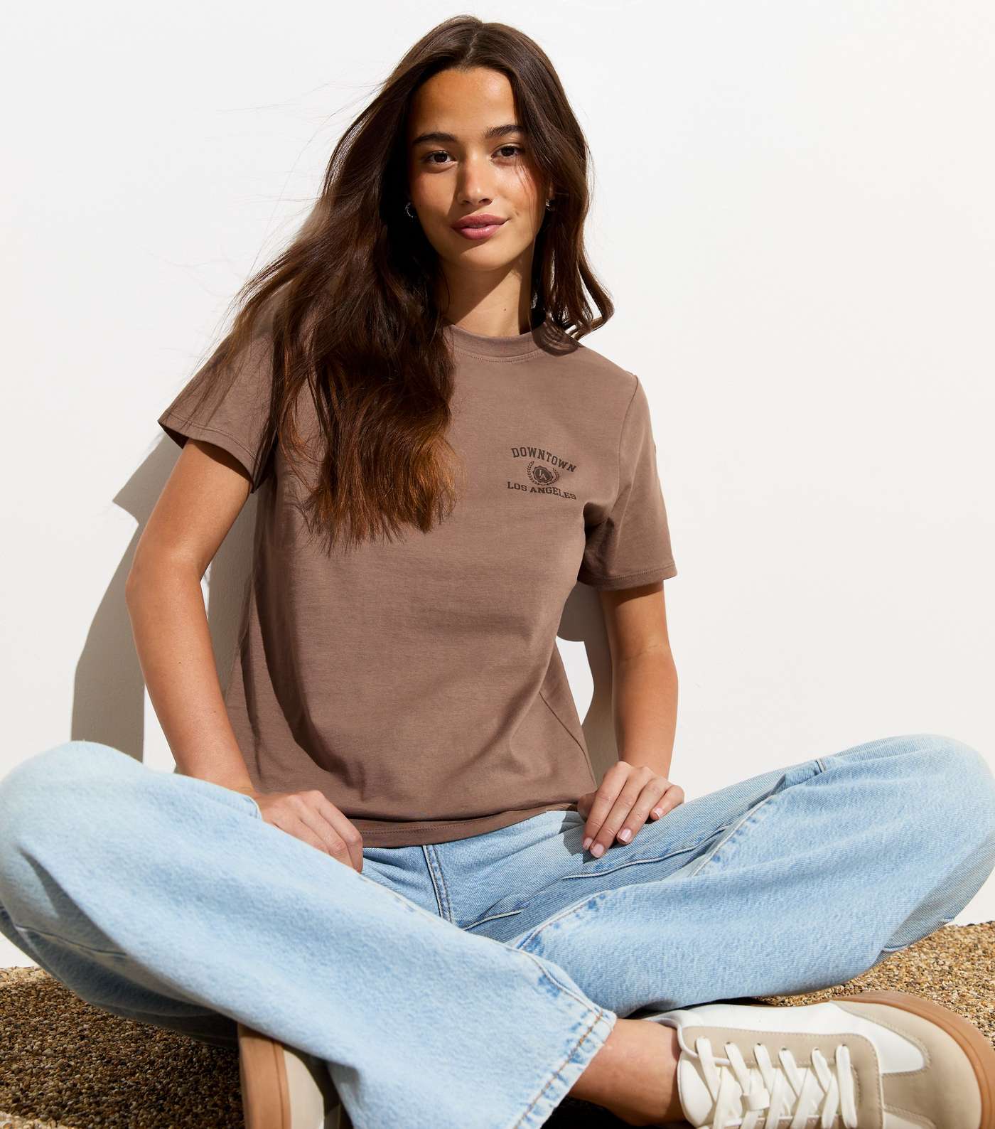 Brown Los Angeles Cotton T-Shirt  Image 2