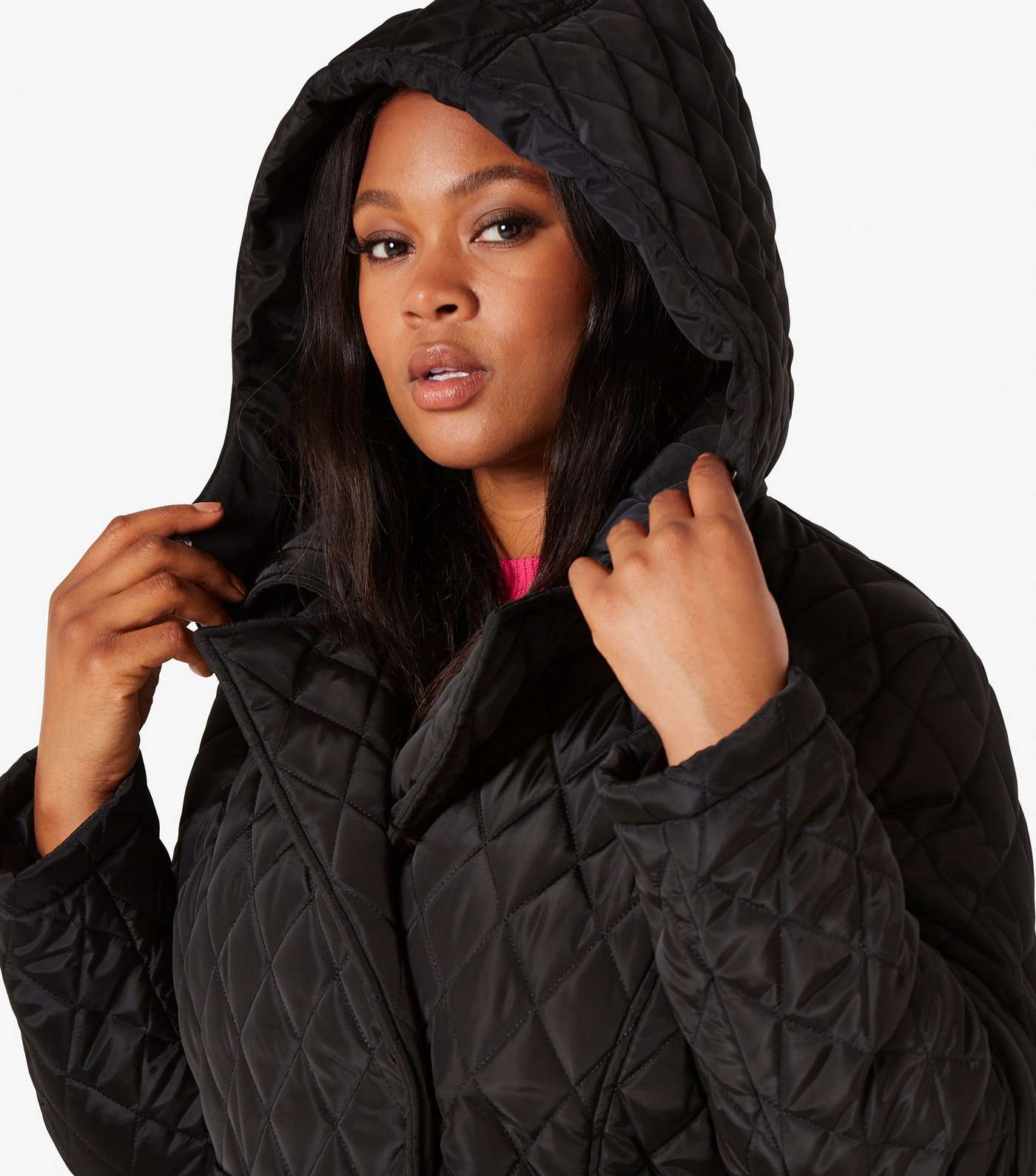 Apricot Curve Black Quilted Coat Image 4