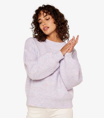 Apricot Lilac Waffle Knit Crew Neck Jumper New Look
