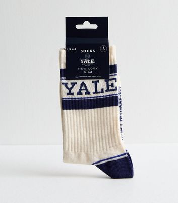 Cream Yale University Tube Socks New Look