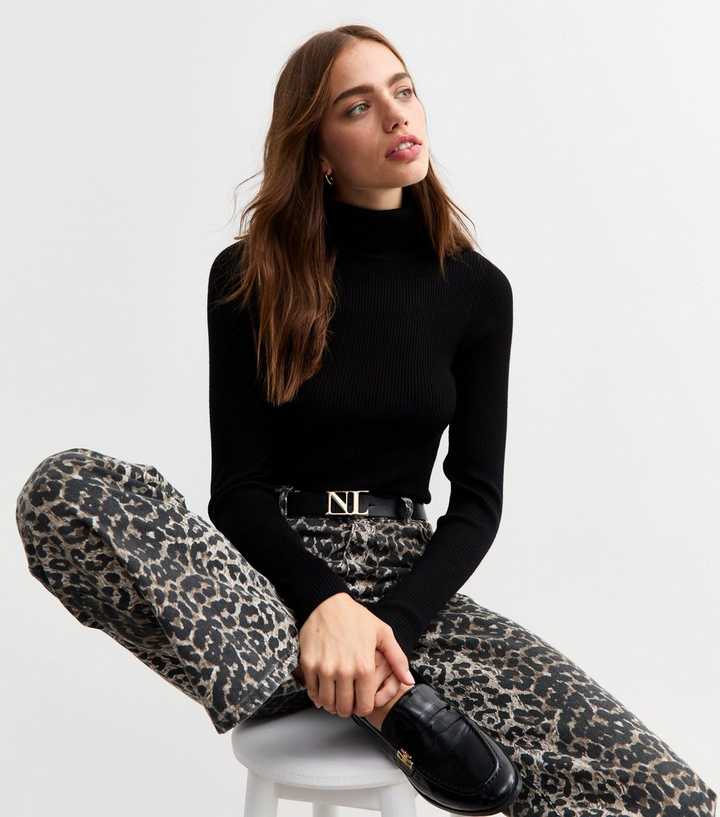 Black Ribbed Knit Long Sleeve Jumper