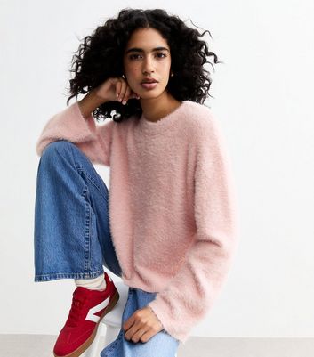 Pink Fluffy Jumper New Look