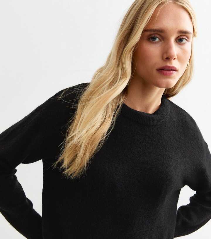 Black Side Slit Jumper 