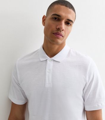 Men's Jack & Jones White Cotton Polo Shirt New Look