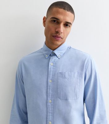 Men's Jack & Jones Pale Blue Cotton Oxford Shirt New Look
