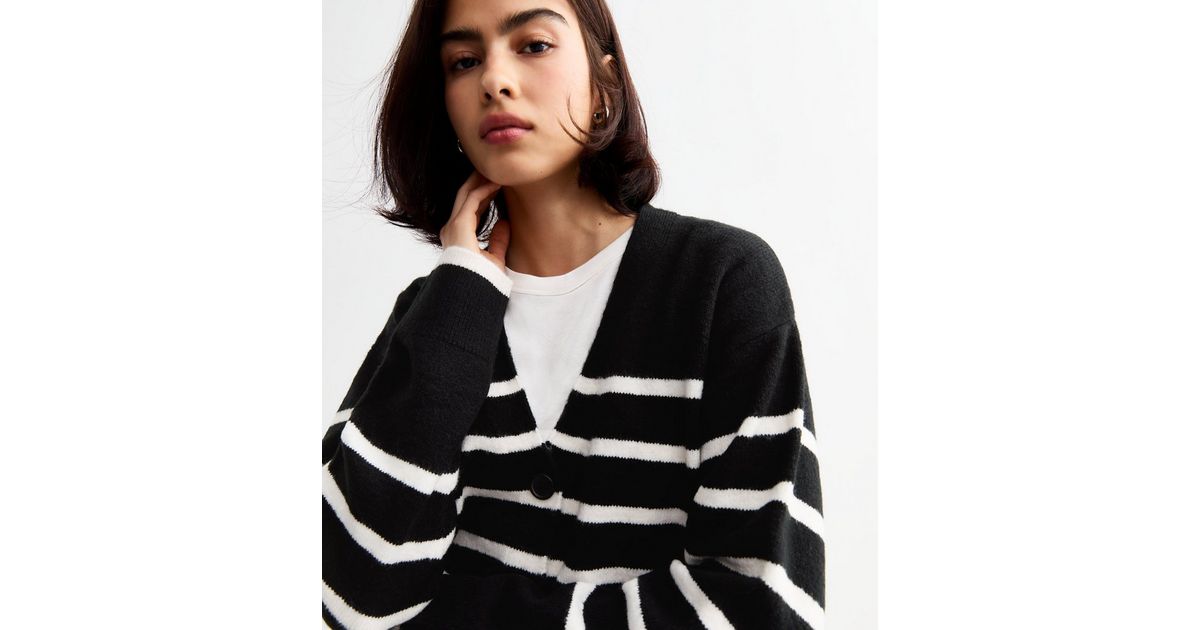 Striped Button Up Cardigan