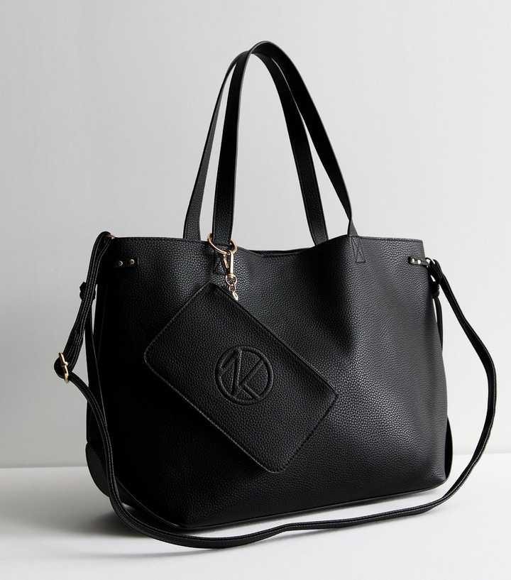 Black Tote Bag and Purse Set