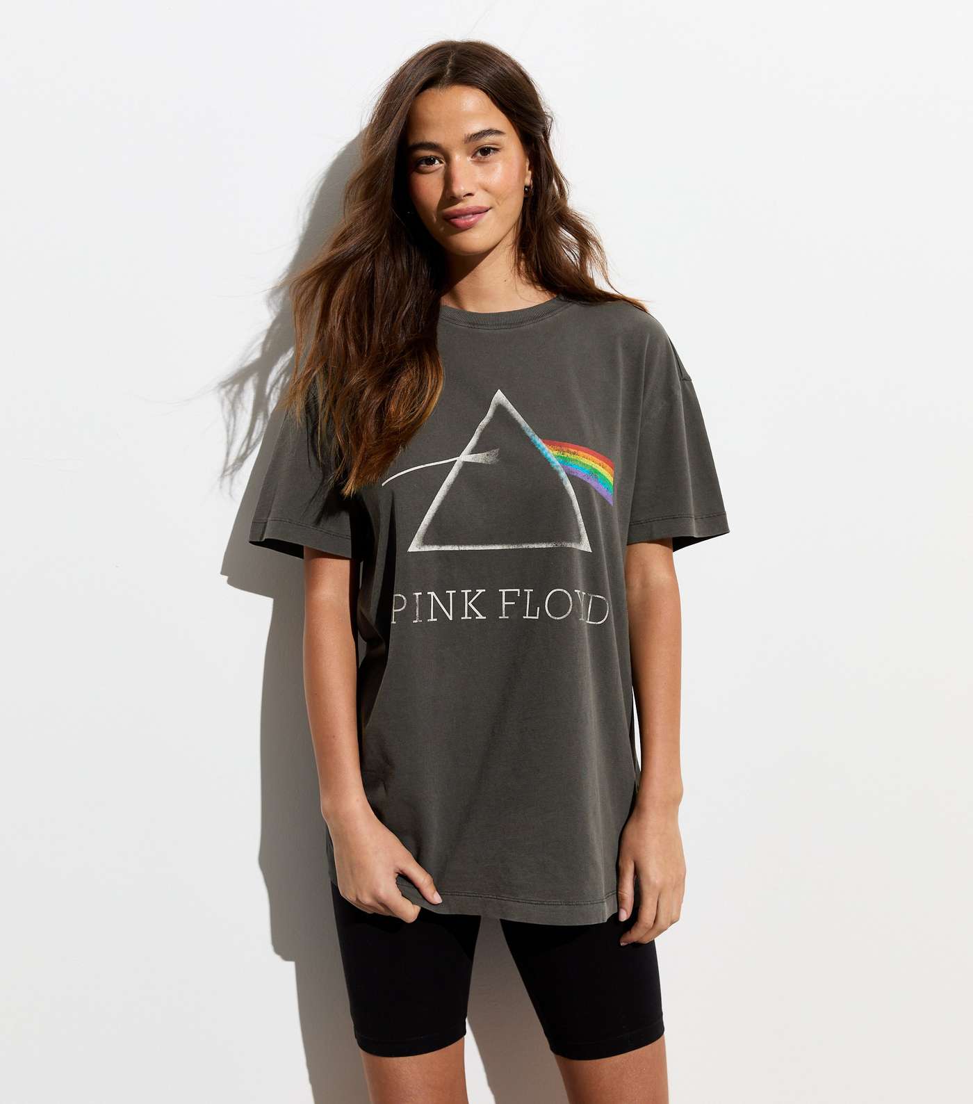 Dark Grey Pink Floyd Graphic Oversized T-Shirt Image 2