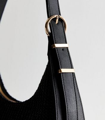 Black Raffia Shoulder Bag New Look