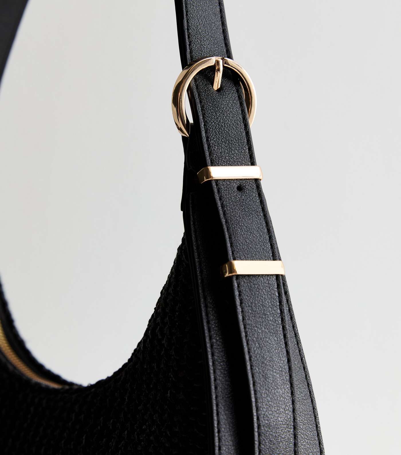 Black Raffia Shoulder Bag Image 3