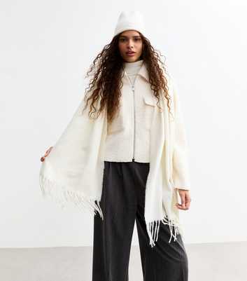 Cream Fringed Scarf