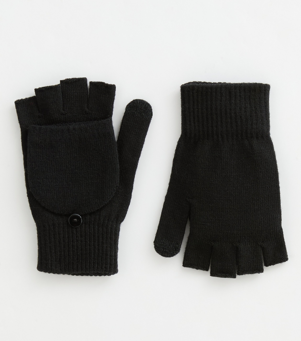 Black Flip-Top Magic Gloves New Look