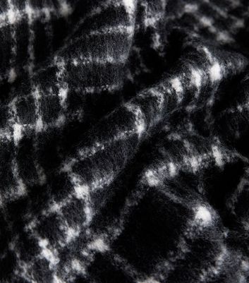 Black Soft Knit Checked Scarf New Look