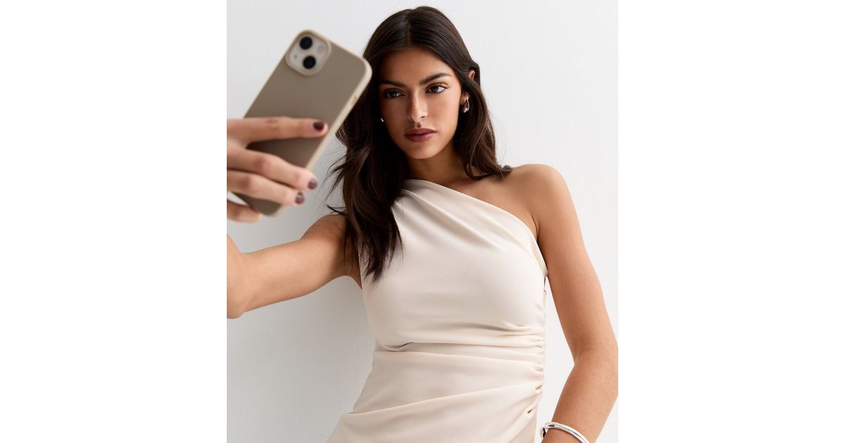 Cream One Shoulder Ruched Top | New Look