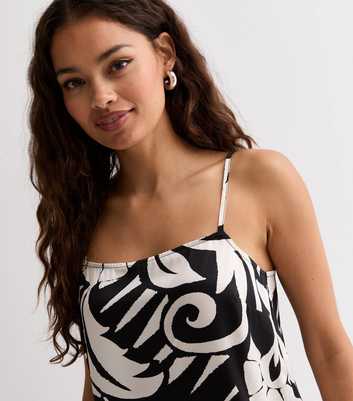 Petite Black Abstract Pattern Cami Top 