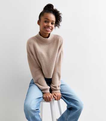 Girls Light Brown Fluffy Jumper