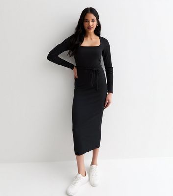 Midi square neck outlet dress