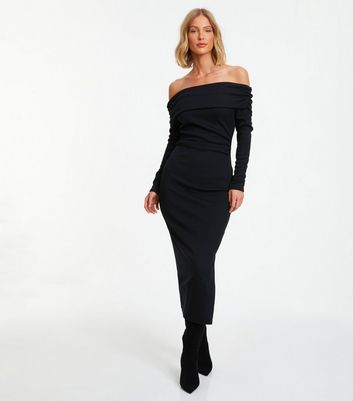 New look black bardot sale dress