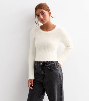 White fitted jumper top