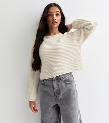 White chunky knit jumper discount
