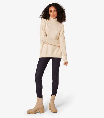 Apricot Side Zip Roll Neck Jumper New Look