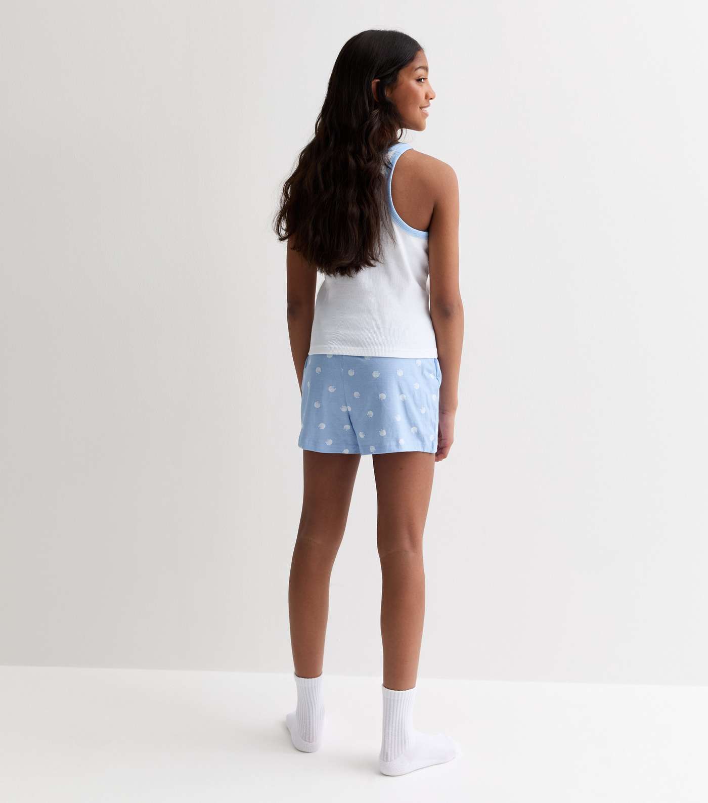 Girls White Shell Print Short Pyjama Set Image 4