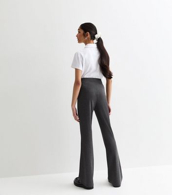 Girls Grey Jersey Flared School Trousers | New Look