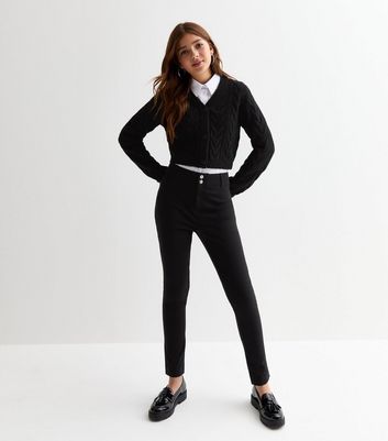 thumbnail image 2 of Women's Skinny Stretch Trousers – Black/Navy/Grey – School Office Workwear – 31" Leg 2 of 5