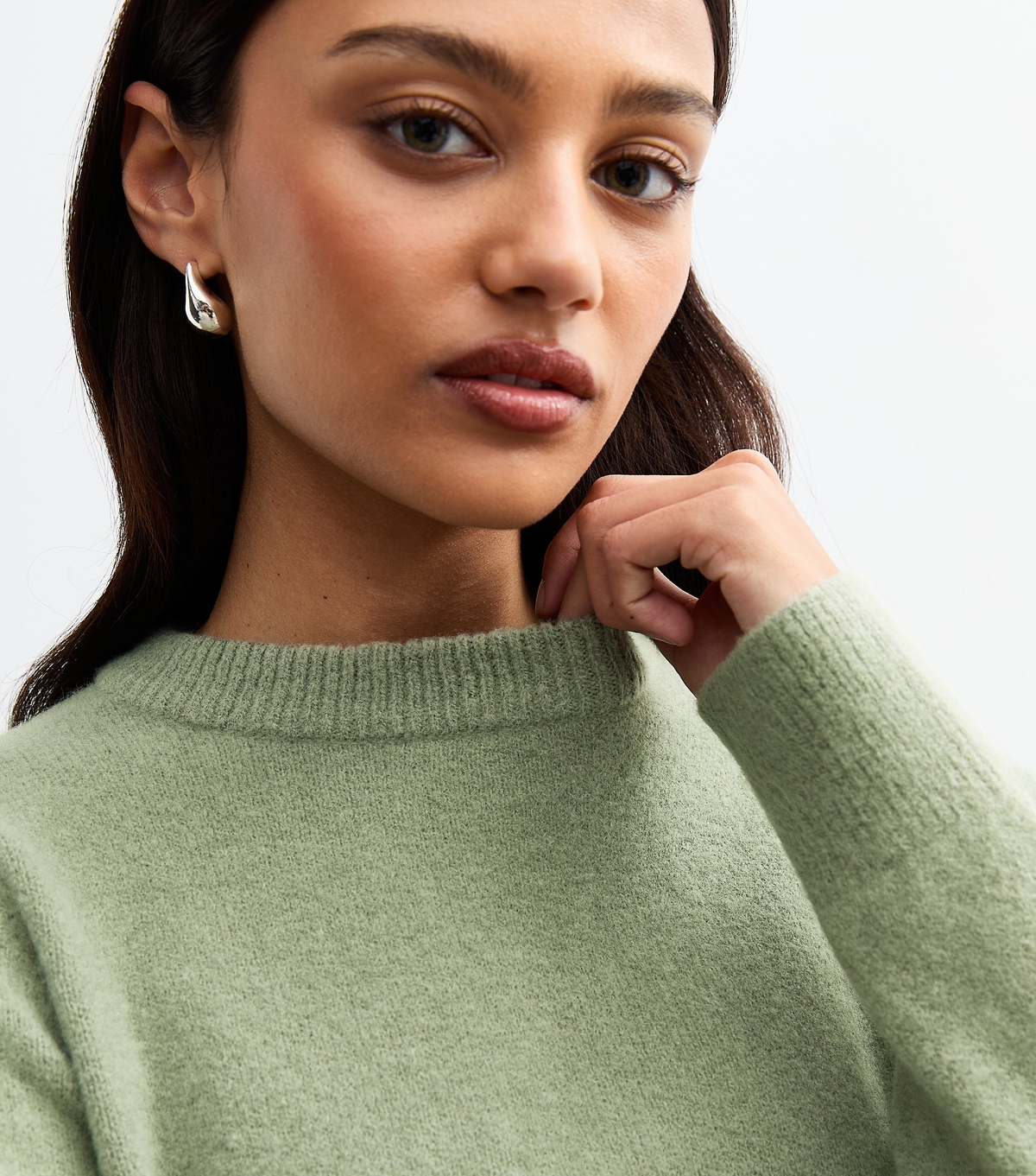 Women's Light Green Soft Knit Crew Neck Jumper New Look