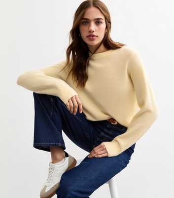 Pale Yellow Soft Knit Crew Neck Jumper 