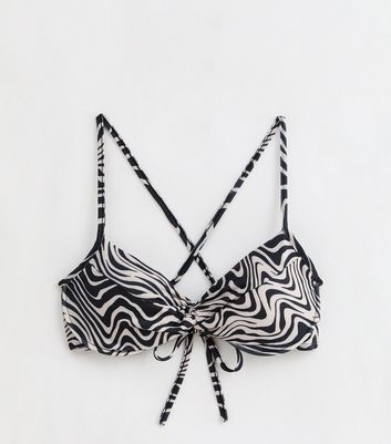 Gini London Black Swirl Print Underwired Bikini Top New Look