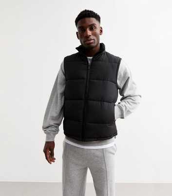 Black Regular Padded Puffer Gilet