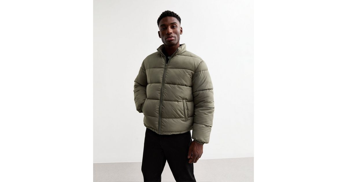 Hazel Khaki Quilted Padded Puffer Coat