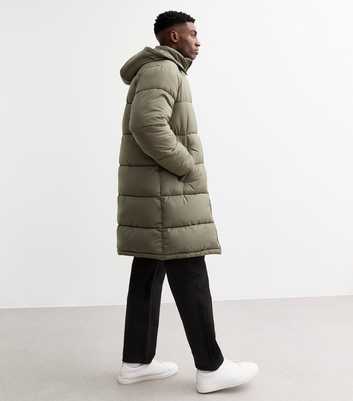 Khaki Regular Tiered Shell Puffer Jacket