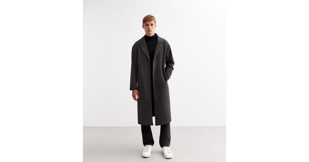 Lightweight Longline Coat with Zip in Grey