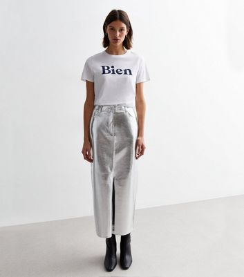 White Cotton Bien Logo T-Shirt New Look