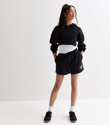 Girls Black Bondi Beach Logo Jogger Shorts New Look