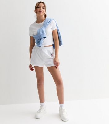 Girls White Ocean Drive Logo Jogger Shorts | New Look
