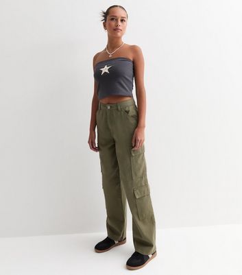 Pantalon Fille Taille 6X En Coton-nylon Coupe Cigarette - Couleur Kaki, Neuf Avec étiquettes