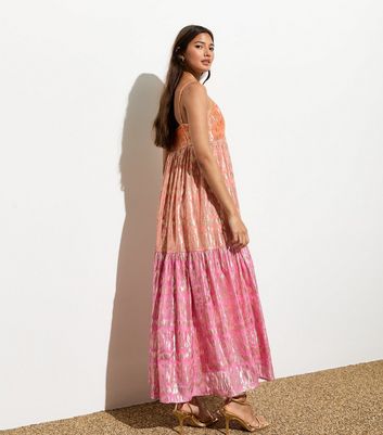 Multicolour Tiered Strappy Maxi Dress New Look