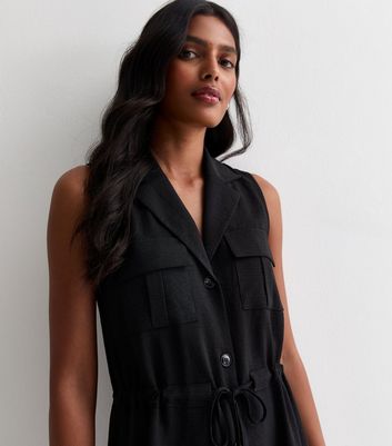 Sleeveless shirt dress uk online