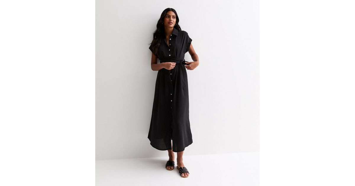 Devine Printed Johnny Collar Button Down Short Sleeve Midi Shirt Dress main image 1