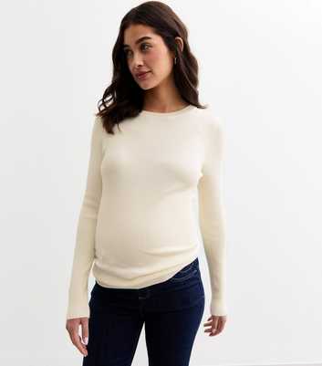 Maternity Off White Rib Knit Jumper