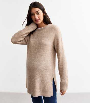 Maternity Mink Side Slit Longline Jumper 