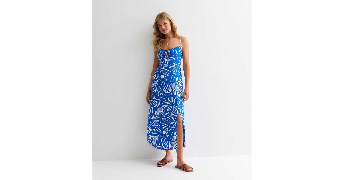 Seashell Print Strappy Midi Dress main image 1