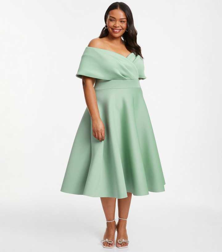 green emerald velvet dress Sophia Emerald Green Sequin Midi Skater Shirt Dress - BY GODDIVA main image 0
