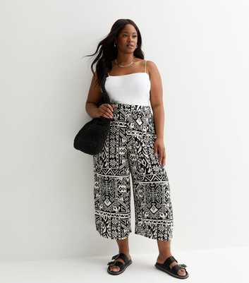 Curves Black Cropped Trousers