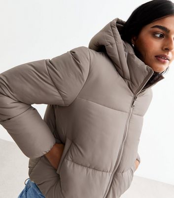 Mink Cropped Puffer Coat New Look