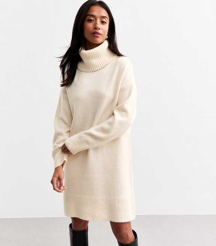 roll neck jumper dress cream Buy Sosandar Cream Roll Neck Cable Knit Midi Dress from Next USA
