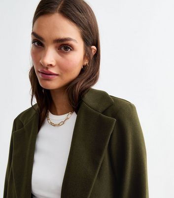 Khaki Unlined Tailored Coat New Look